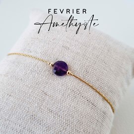 Bracelet or gold filled et améthyste