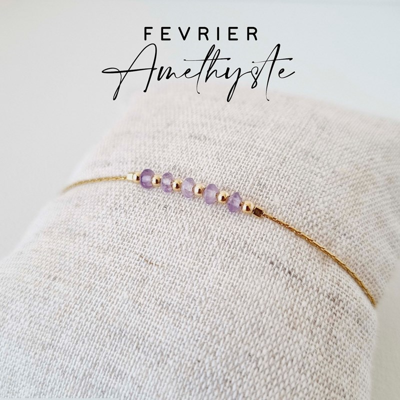 Tadaam - Bracelet or gold filled et améthyste