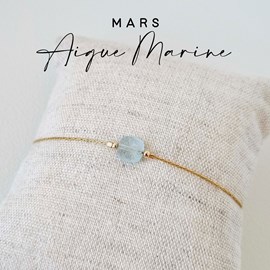 Bracelet or gold filled et aigue-marine