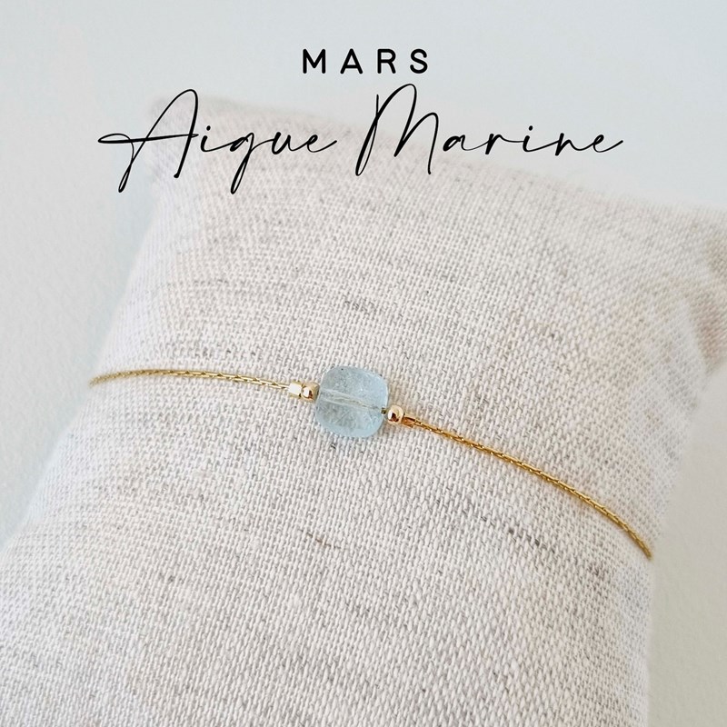 Tadaam - Bracelet or gold filled et aigue-marine
