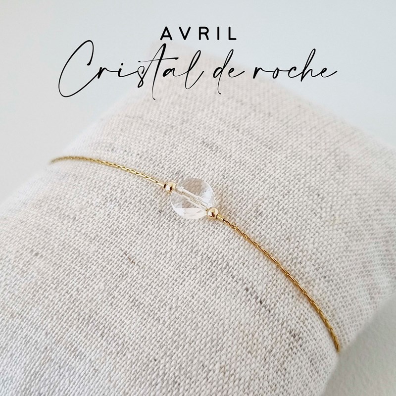 Tadaam - Bracelet or gold filled cristal de roche