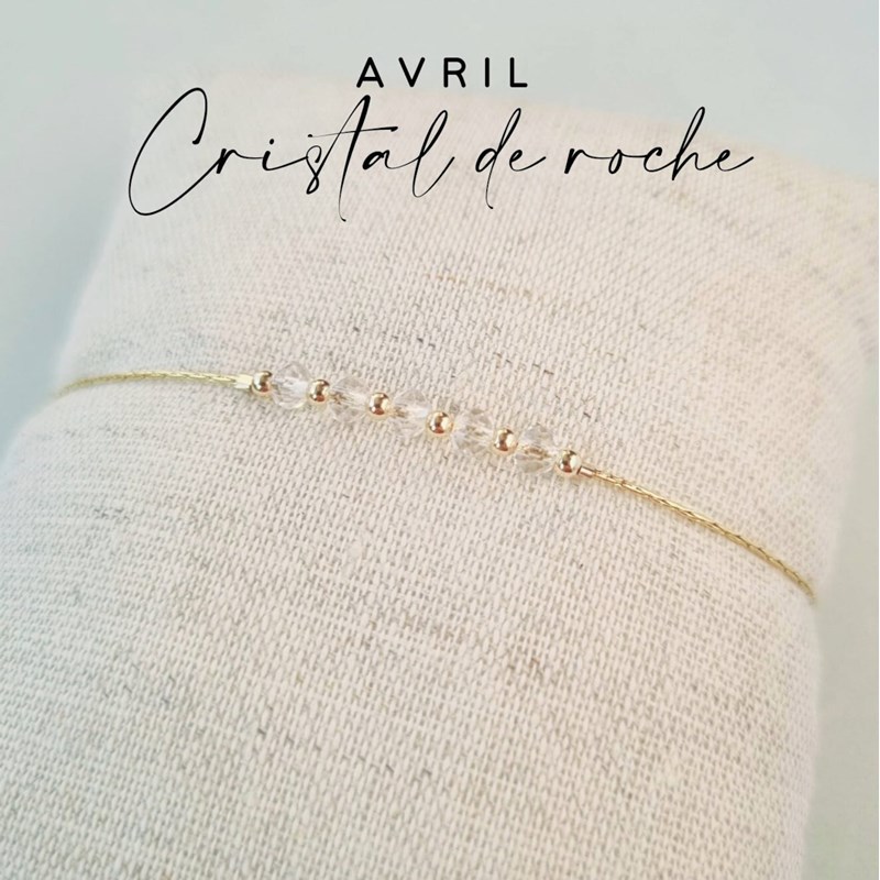 Tadaam - Bracelet or gold filled cristal de roche