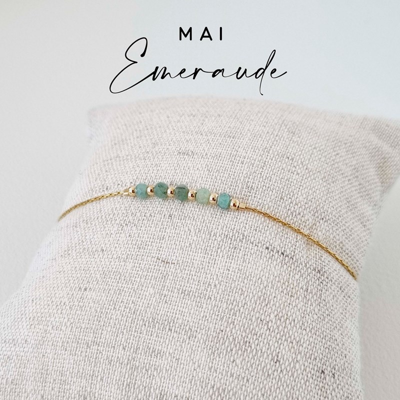 Tadaam - Bracelet or gold filled et emeraude