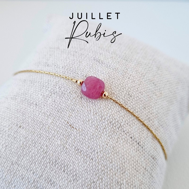 Tadaam - Bracelet or gold filled et rubis
