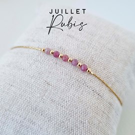 Bracelet or gold filled et rubis