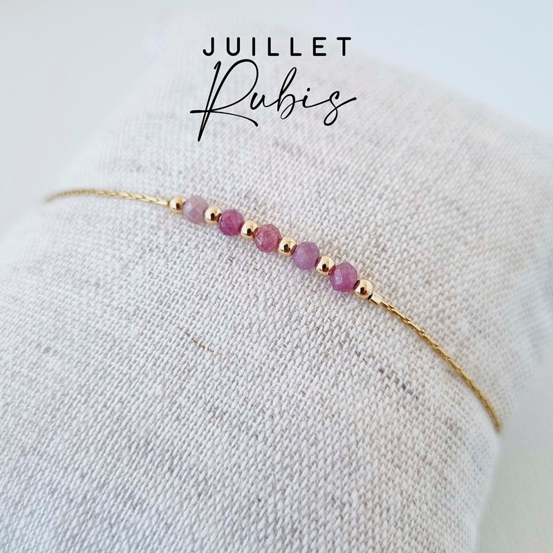Tadaam - Bracelet or gold filled et rubis