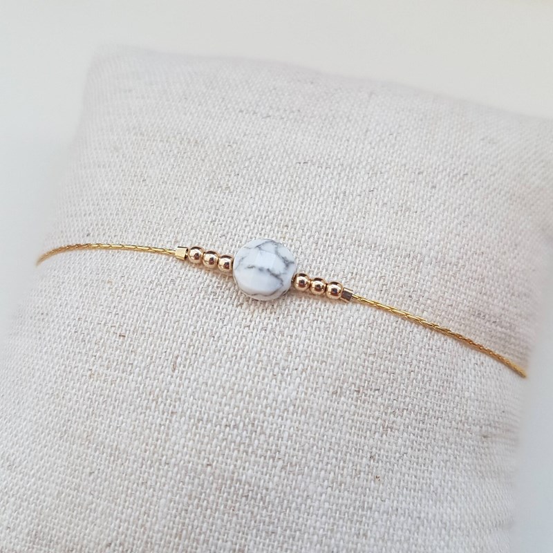 Tadaam - Bracelet or gold filled et howlite