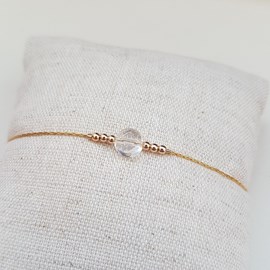 Bracelet or gold filled cristal de roche