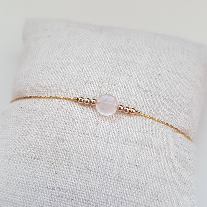 Tadaam - Bracelet or gold filled et quartz rose
