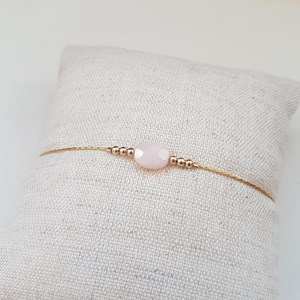 Bracelet or gold filled et opale rose