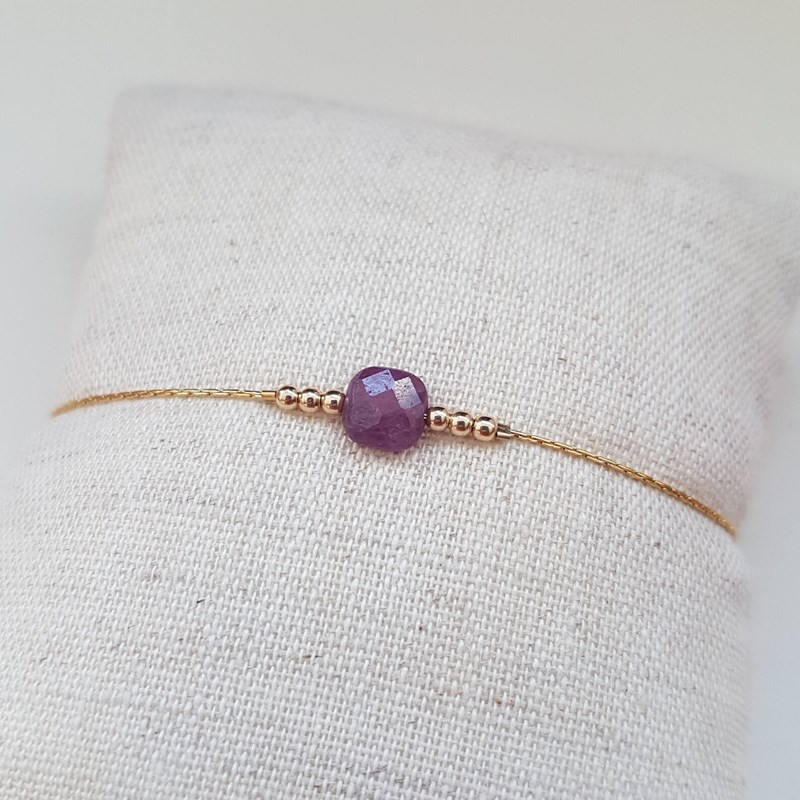 Tadaam - Bracelet or gold filled et rubis