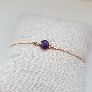 Bracelet or gold filled et améthyste