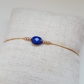 Bracelet or gold filled et lapis lazuli
