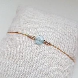 Bracelet or gold filled et aigue marine