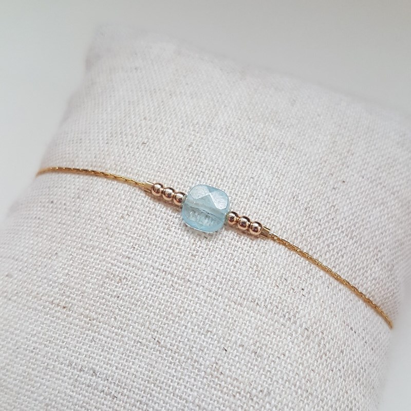 Tadaam - Bracelet or gold filled et aigue marine