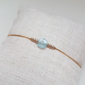 Bracelet or gold filled et aigue marine