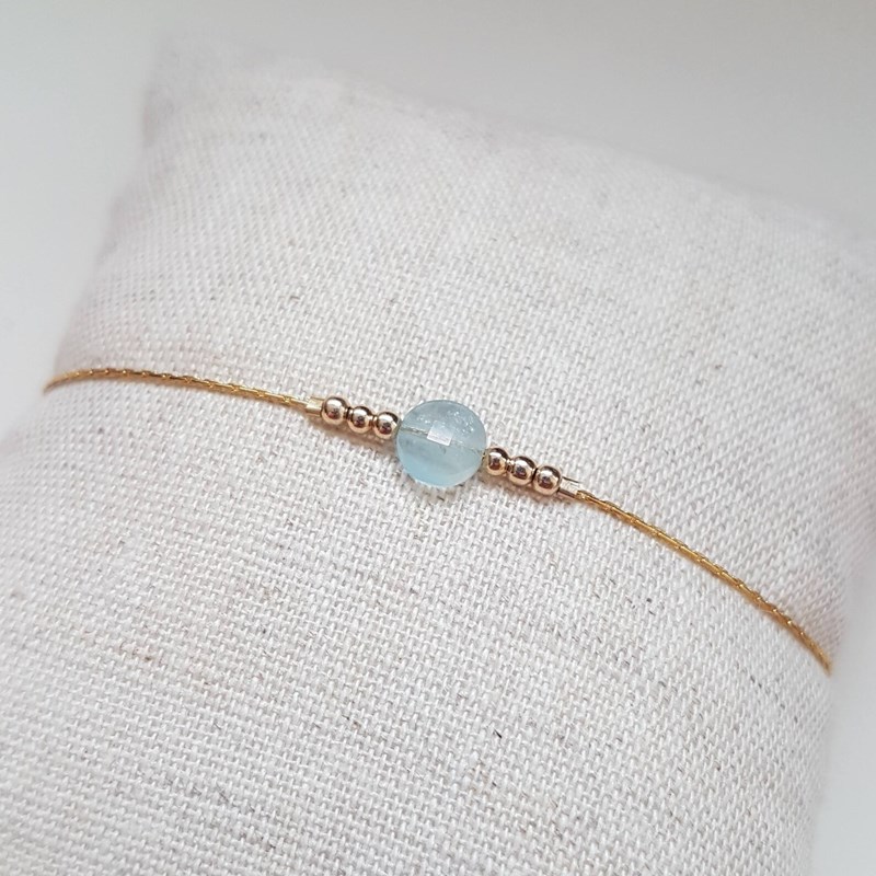 Tadaam - Bracelet or gold filled et aigue marine