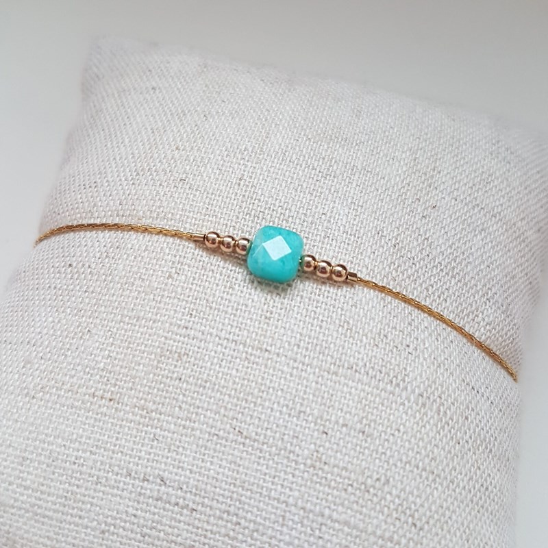 Tadaam - Bracelet or gold filled et amazonite