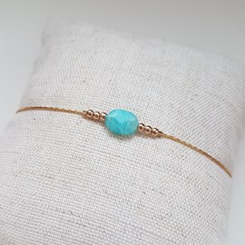 Bracelet or gold filled et amazonite