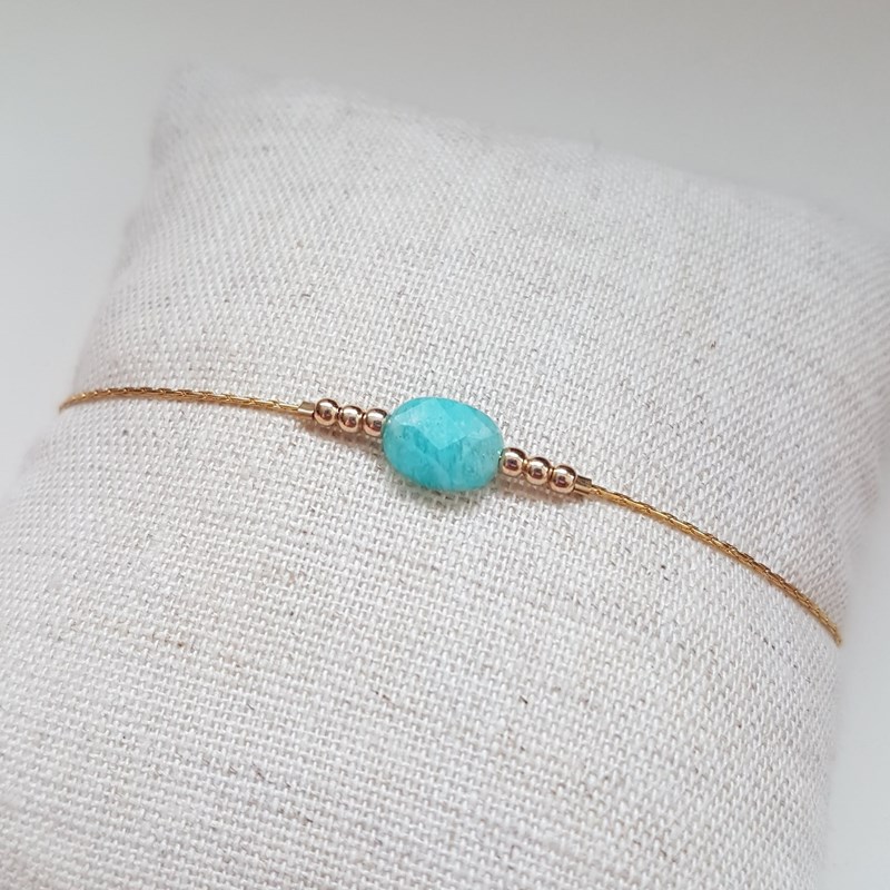 Tadaam - Bracelet or gold filled et amazonite