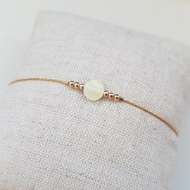 Bracelet or gold filled et jade