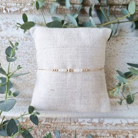 Bracelet fin avec pierres de lune - l