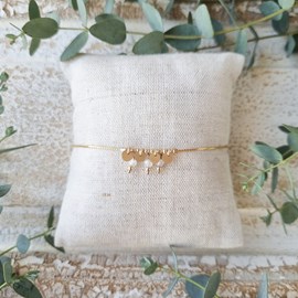 Bracelet fin avec pierres de lune - n
