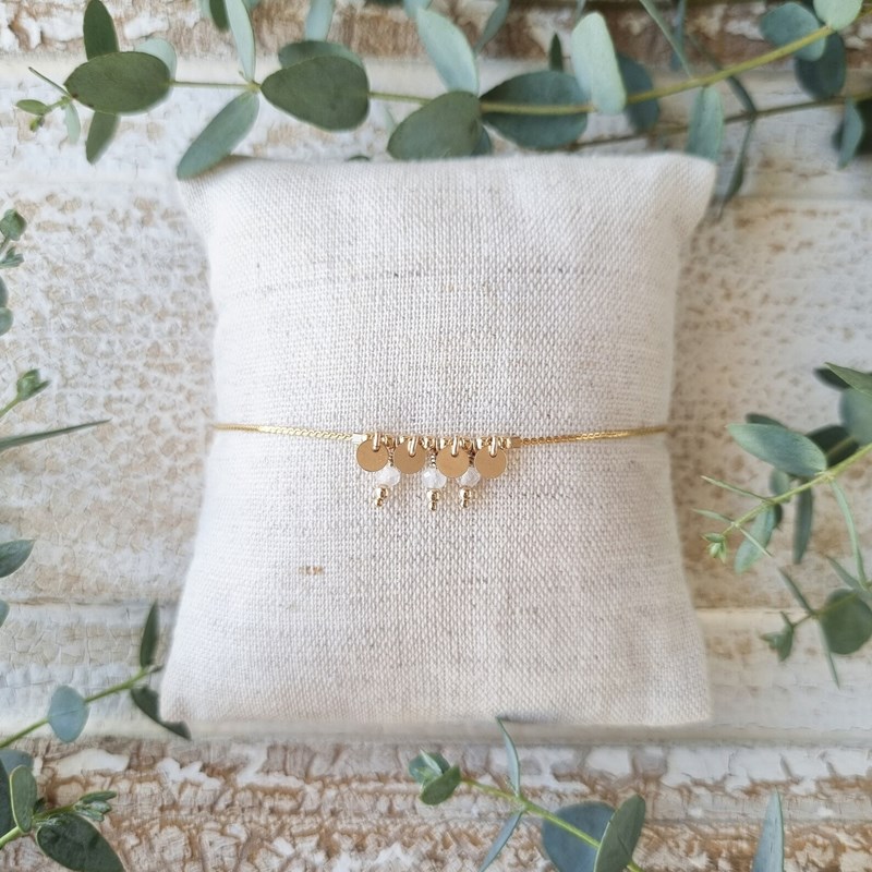 Tadaam - Bracelet fin avec pierres de lune - n