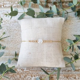 Bracelet fin avec pierre de lune - v