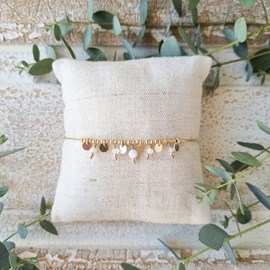 Bracelet fin avec pierres de lune - w