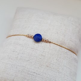 Bracelet or gold filled et lapis lazuli