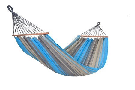 Hamac graphik turquoise-anthracite 300x140cm certifié fsc 100%