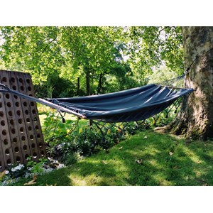 Hamac graphik anthracite à franges