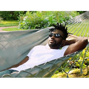 Hamac graphik anthracite à franges