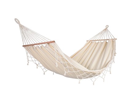 Hamac graphik écru à franges 300x140cm certifié fsc 100%