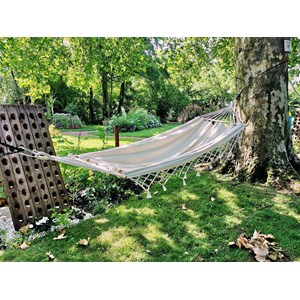 Hamac graphik écru à franges