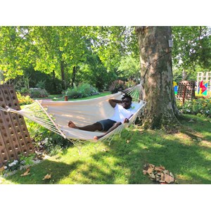 Hamac graphik écru à franges