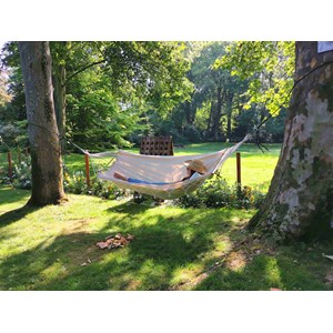 Hamac graphik écru à franges