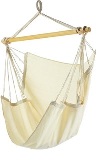 Chaise hamac coloris écru certifié fsc 100% - trankil - 110x140cm