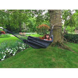 Hamac kocon anthracite à franges