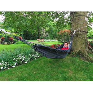 Hamac kocon anthracite à franges