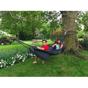 Hamac kocon anthracite à franges