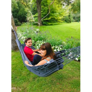 Hamac kocon anthracite à franges