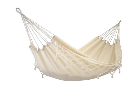Hamac traditionnel coloris écru à franges - kocon - 340x140cm