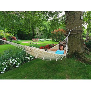 Hamac kocon écru à franges