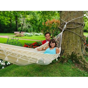 Hamac kocon écru à franges