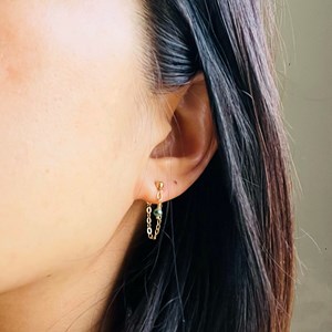 Boules d'oreilles lina tourmaline rose