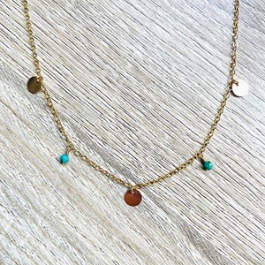 Collier charlie turquoise bleue