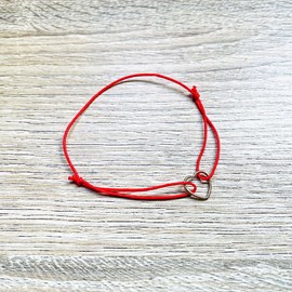 Bracelet réglable mon cœur rouge