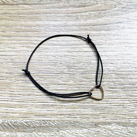Bracelet réglable mon cœur noir